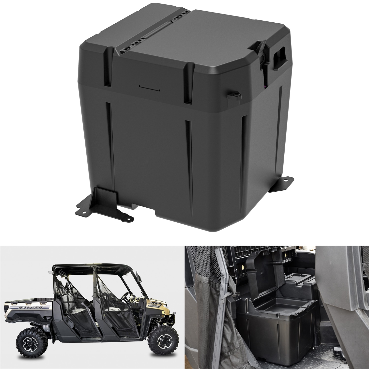Dual Bin Under Seat Dry Storage Box for Polaris Ranger XP 1000