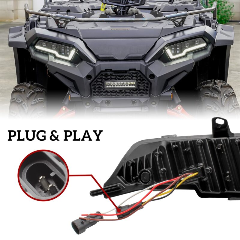 LED Headlights Assembly for Polaris Sportsman XP 1000 SP 850 570 450 2017-2022 - Image 4