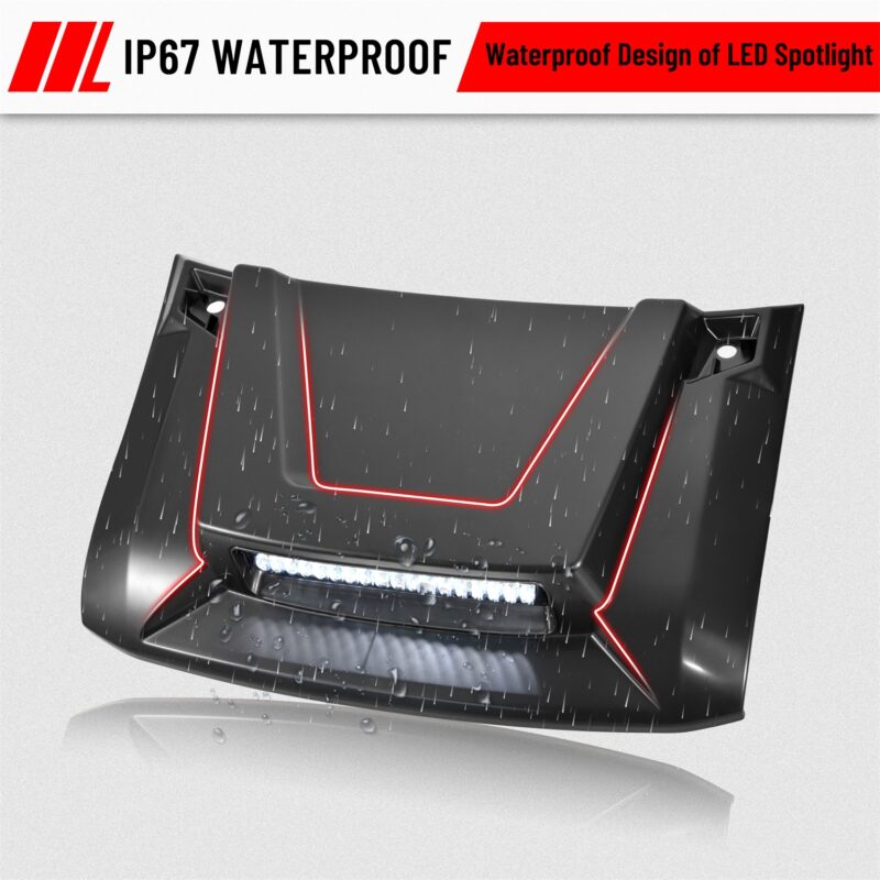 Sport Hood Scoop with LED Spotlight for Polaris Ranger XP 1000/ Ranger 1000 XP Crew 2018+ - Image 3