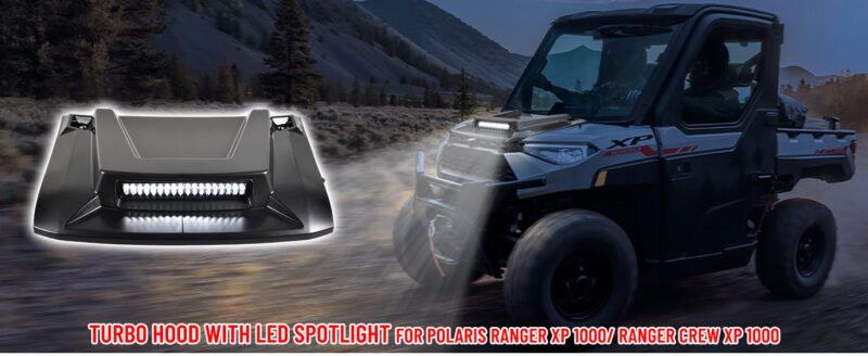 Sport Hood Scoop with LED Spotlight for Polaris Ranger XP 1000/ Ranger 1000 XP Crew 2018+ - Image 8