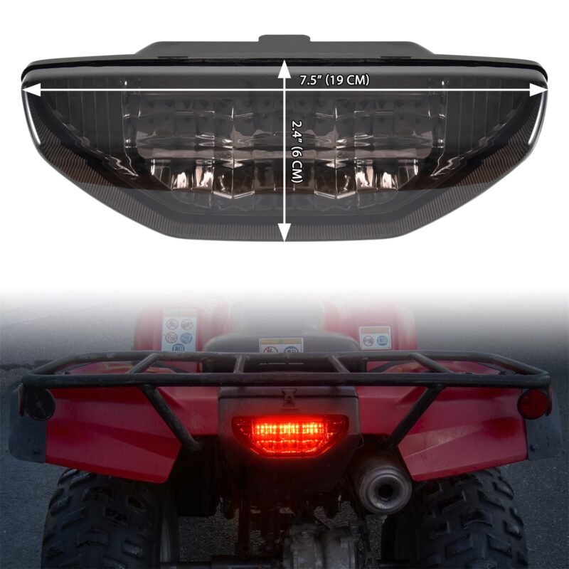 Smoked Black LED Taillight Assembly Rear Brake Stop Light Tail Lamp for Honda Pioneer 500 MUV700 TRX250 300 400EX 2005-2024 - Image 8