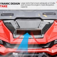 Sport Hood Scoop with Mesh Carbon Fiber Pattern Hood Scoop with Grille Kit Front Hood Cover for Honda Pioneer 1000 1000-5 1000-6 2016-2025 - Image 2