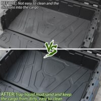 TPE Cargo Bed Mat Liner All Weather Protection Rubber Slush Liner for CFMOTO UFORCE 1000 2019-2024/1000 XL 2022-2024 - Image 2
