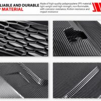 Sport Hood Scoop with Mesh Carbon Fiber Pattern Hood Scoop with Grille Kit Front Hood Cover for Honda Pioneer 1000 1000-5 1000-6 2016-2025 - Image 4