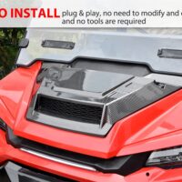 Sport Hood Scoop with Mesh Carbon Fiber Pattern Hood Scoop with Grille Kit Front Hood Cover for Honda Pioneer 1000 1000-5 1000-6 2016-2025 - Image 5