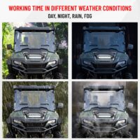 Hood Scoop with LED Spotlight Carbon Fiber Pattern Hood Scoop with Auxiliary Light Front Hood Cover with Lamp for Honda Pioneer 700-2 700-4 2014-2025 - Image 6