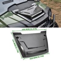 Hood Scoop with LED Spotlight Carbon Fiber Pattern Hood Scoop with Auxiliary Light Front Hood Cover with Lamp for Honda Pioneer 700-2 700-4 2014-2025 - Image 7