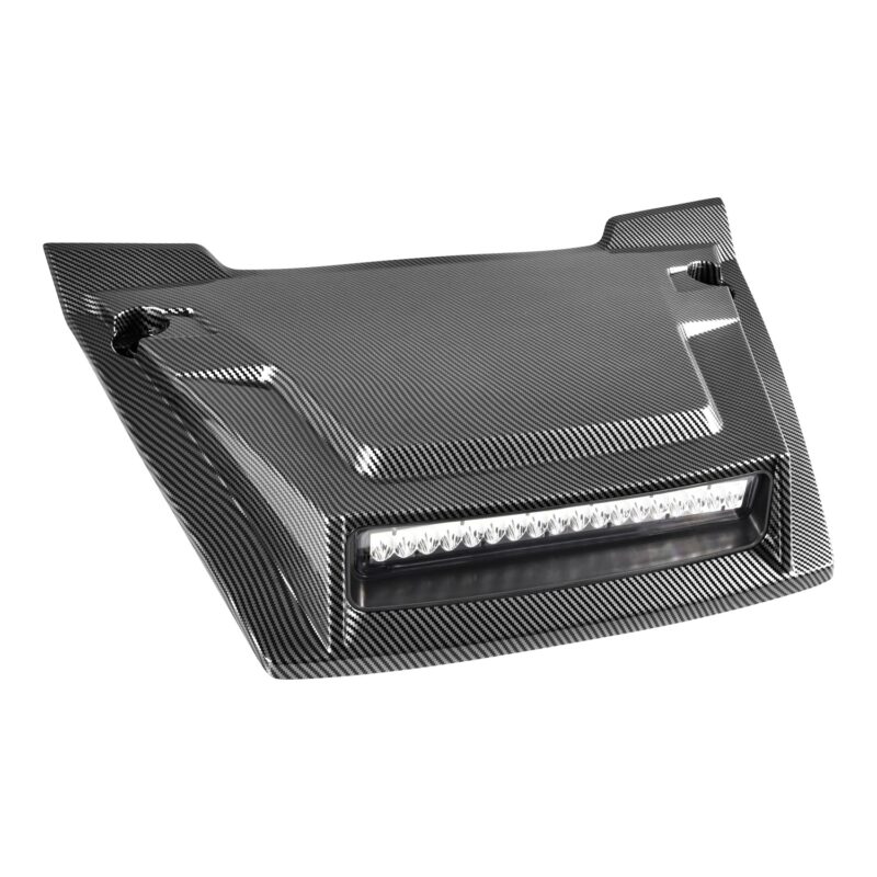 Hood Scoop with LED Spotlight Carbon Fiber Pattern Hood Scoop with Auxiliary Light Front Hood Cover with Lamp for Honda Pioneer 700-2 700-4 2014-2025 - Image 8