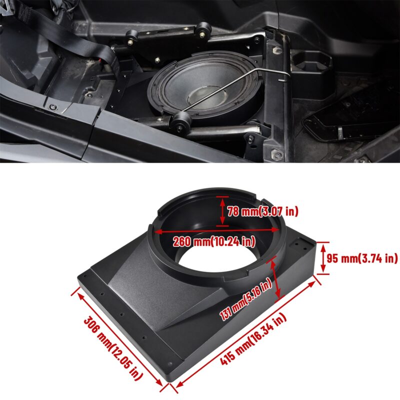 10" Under Seat Speaker Pod Panel for Can-Am Maverick R MAX X RS 2024+ Models - Image 8