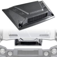 Carbon Fiber Pattern Turbo Hood Scoop with Mesh Grill for Kawasaki Mule Pro FXT DXT DX FX FXR 2015-2025