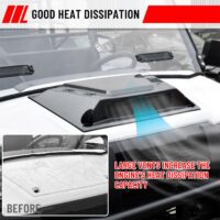 Carbon Fiber Pattern Turbo Hood Scoop with Mesh Grill for Kawasaki Mule Pro FXT DXT DX FX FXR 2015-2025 - Image 2