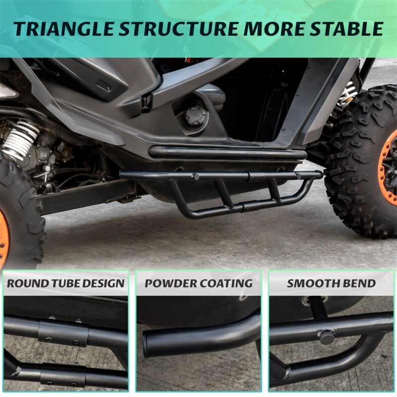 Nerf Bars Rock Sliders Side Bumper Protector Guard Side Steps Low Profile Tree Kickers for CFMOTO ZForce 950 HO EX Sport 2020-2024 Accessories, Replace# 5BY#-801300-1000 - Image 3