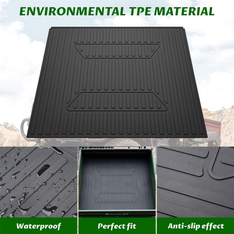 TPE Cargo Bed Mat Liner for Kawasaki Mule 2010 2500 3000 3010 4000 4010 1990-2025 - Image 2