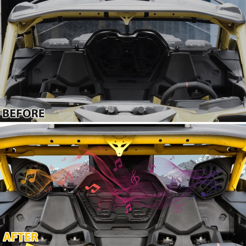 One Pair Support 6.5" Sport Rear Seat Speaker Enclosures for Can-Am Maverick R MAX X RS 2024+ - Image 3