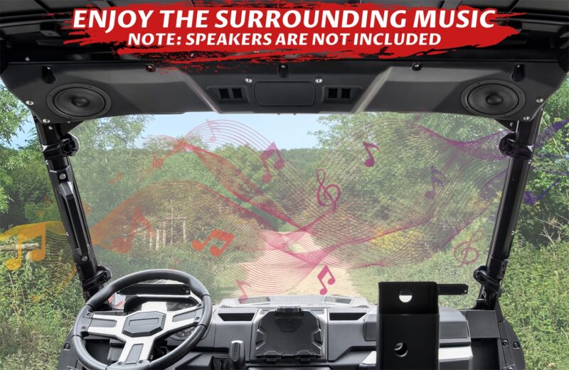 Front Overhead 6.5" Speaker Pods System Roof Liner for Polaris Ranger XP 1000/ Ranger Crew XP 1000/ Ranger 1000/ Ranger Crew 1000 2019+ - Image 3