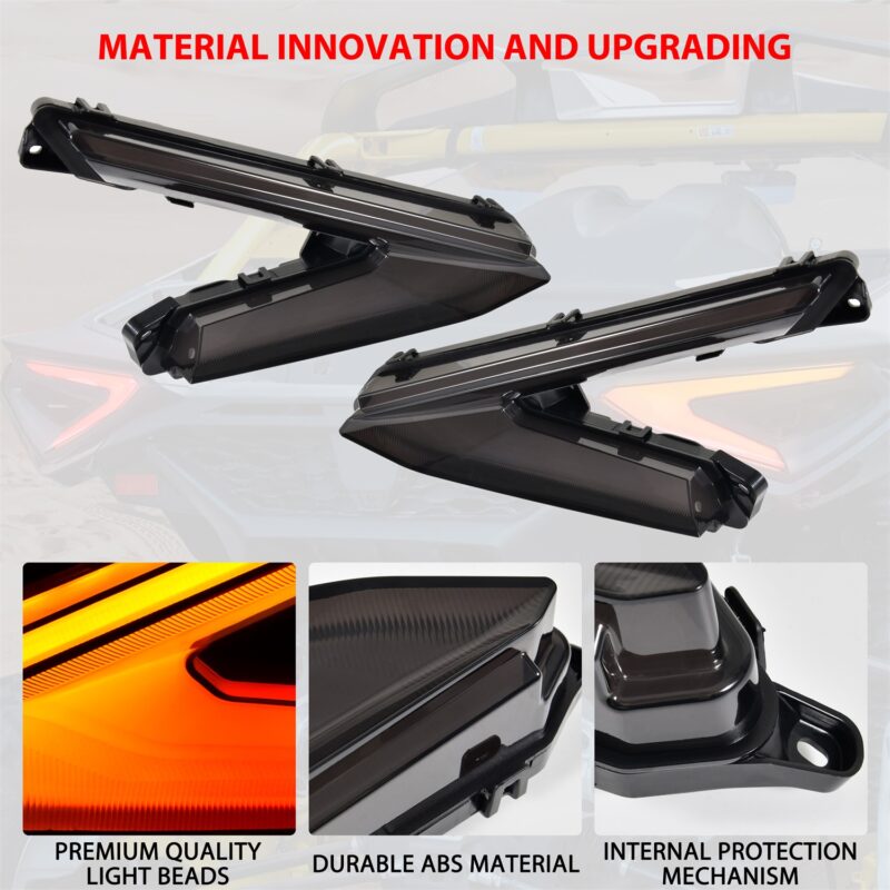 LED Turn Signal Tail Lights with Yellow Flashing Lights for Can-Am Maverick R MAX X RS 2024+ - Image 4