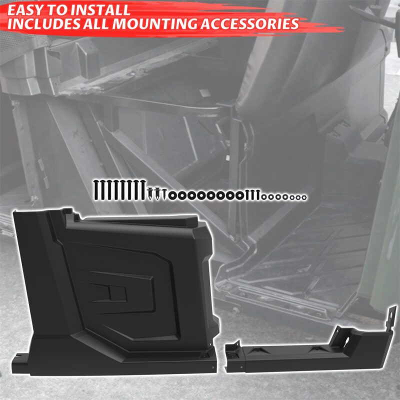 Black Right Hand Center Fender with Rocker for Polaris Ranger Crew 570 XP 570 Full-Size/Ranger Crew XP 900/Ranger Crew XP 1000 Diesel 2014-2019 (Passenger Side, Replace #5450353-070) - Image 4