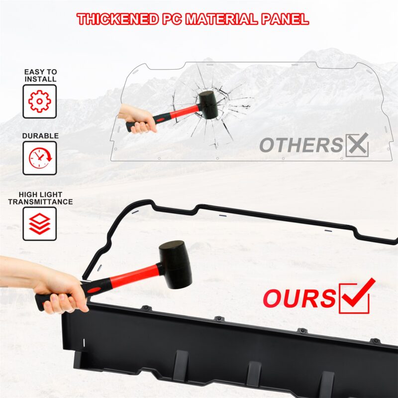Polycarbonate Rear Windshield Back Window for Polaris RZR XP 1000/XP4 1000 2014-2023 - Image 5