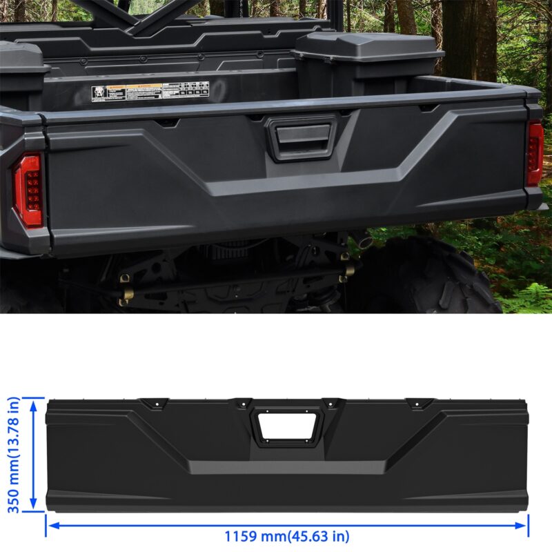 Black Tailgate Outer Panel for Polaris Ranger XP 1000 2017-18/Ranger XP 570 900 2016-19/Ranger 570 Full Size 2020-25/CREW XP 570-6 2016-20/BRUTUS/Diesel Crew - Image 6