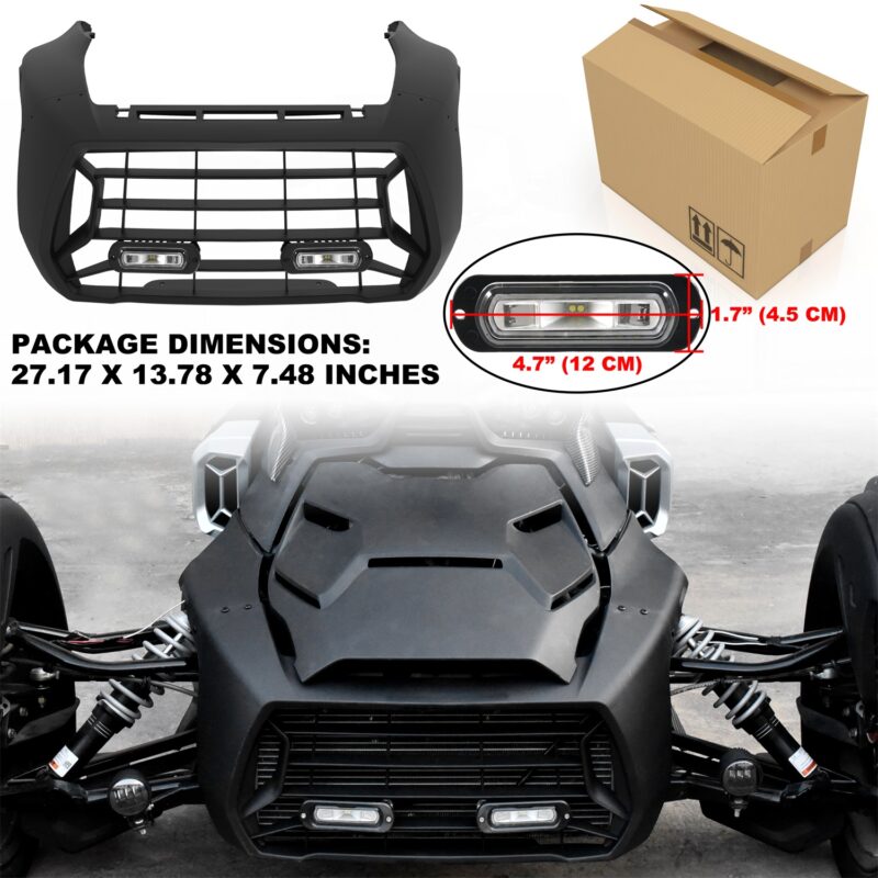 Front Fascia with LED Spotlights for Can-Am Ryker 600 900 Sport & Rally Edition All Models - Image 8