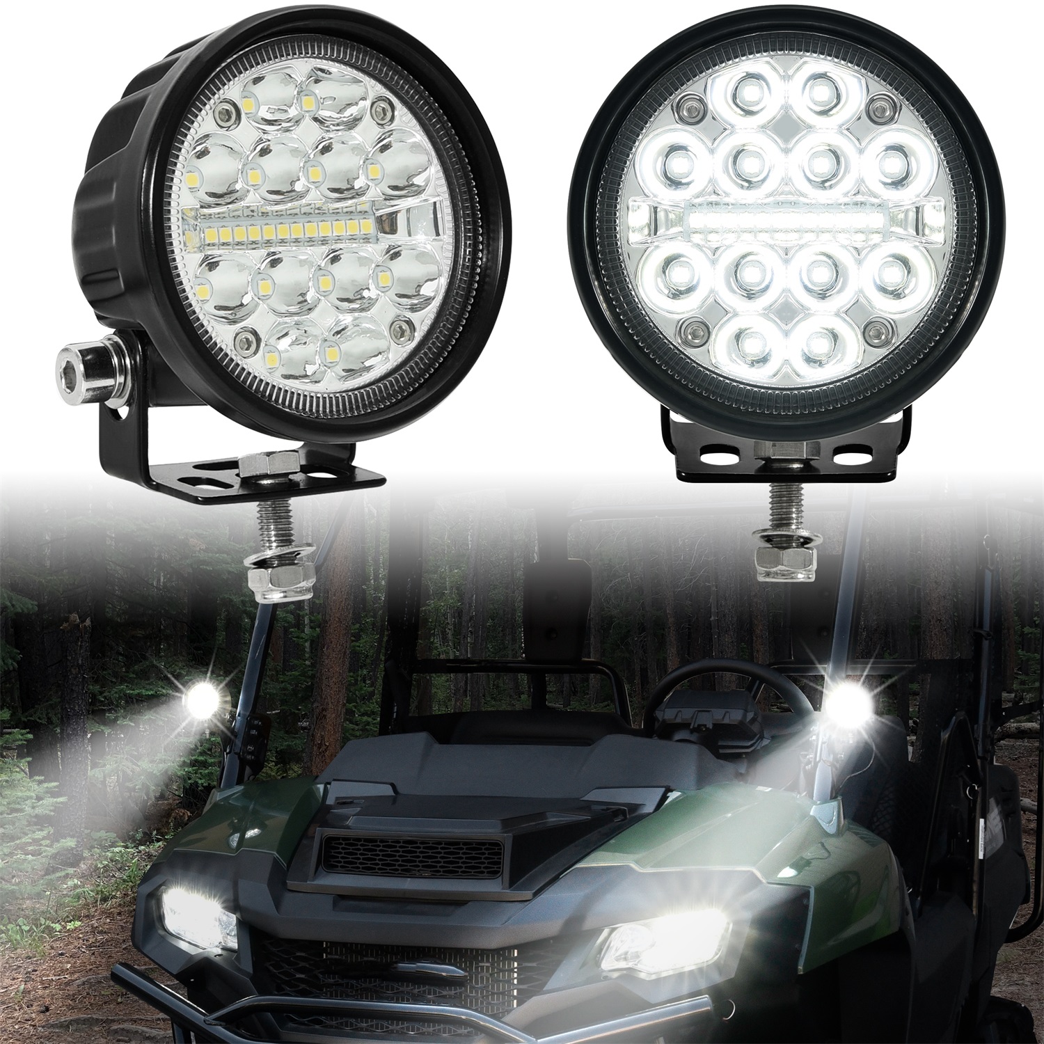 A-Pillar LED Pod Lights for Honda Pioneer 700-2 700-4 2014-2025 Accessories, Front Auxiliary Lights with Mounting Bracket & Wiring Harness, Plug and Play