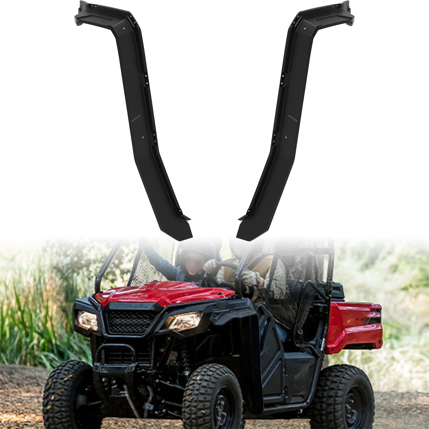Front Fender Flares Compatible with Honda Pioneer 520 2021-2025/500 2015-2023 Accessories, Front Mud Guards Mud Flaps